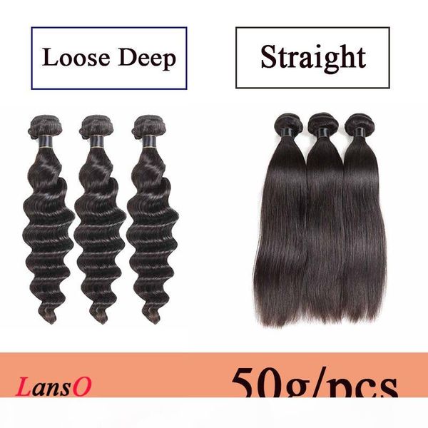 

brazilian loose deep virgin hair 50g pcs indian peruvian malaysian virgin hair weaves straight hair bundles weaves 3 4 5 6 pieces lot, Black