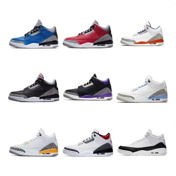 

2021 designer jumpman 3s men women popular basketball shoes black white laser orange fire red trainers sneakers size 36-46