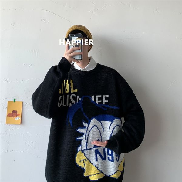 

2021 new fashion o-neck sweater men's hip hop streetwear pull oversized -5xl long sleeves pullover for autumn spring winter zy7a, White;black