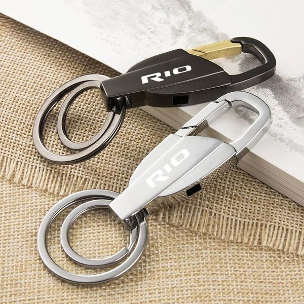 

keychains metal alloy buckle waist car keyring key chain accessories for kia rio 2 3 4 5 x line trinket, Silver