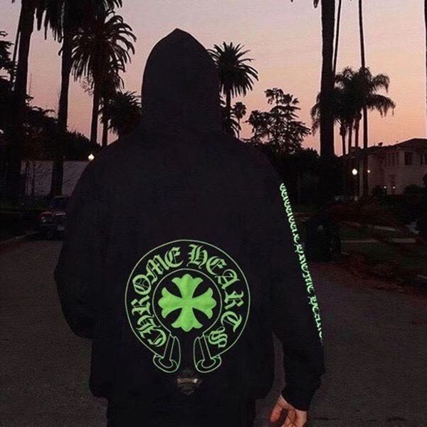 

ins new fashion brand croxin os свободные свитер персонализированные подковы крест с капюшоном куртка для любовников, Black