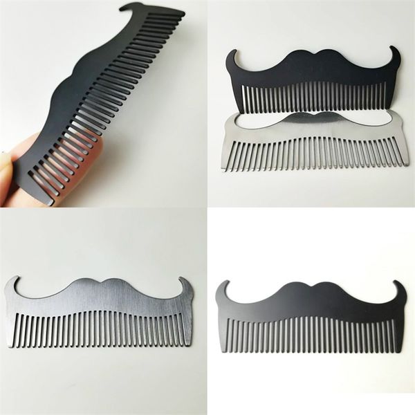 

stainless steel beard brush goat horn solid color comb men man cleansing accessories whisker combs indoor shower room home 4 5qd n2