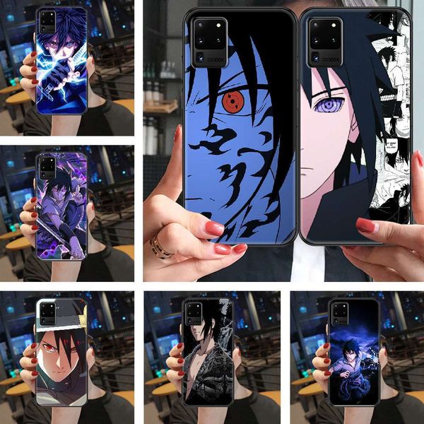 

3uchiha sasuke naruto mobile phone cover samsung galaxy note 4, 8, 9, 10, 20, s8, s9, s10, s10e, s20 plus, super black paint covercf1