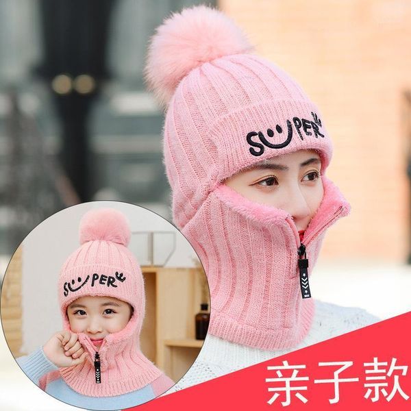 

new winter women's knitted ear protection wool hat. warm and thick plush fashionable hat. riding helmet in autumn and winter1, Blue;gray
