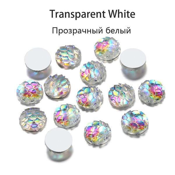 

50pcs 8мм рыбья чешуя кабошоны плоской задней части русалочка смолы кабошон для diy изготовление ювелирных изделий обнаружение принадлежност