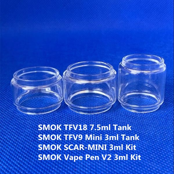 VAP kalemi için kabarcık cam tüp V2 TFV9 Mini TFV18 Torba Scar-Mini Tank Kiti Ampul Yedek Fatboy 3ml 7.5ml