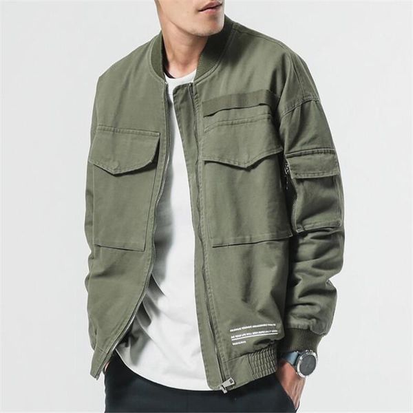 

nice spring men voguejacket coat men washed pure cotton brand-clothing army green bomber jackets male cargo coats1, Black;brown