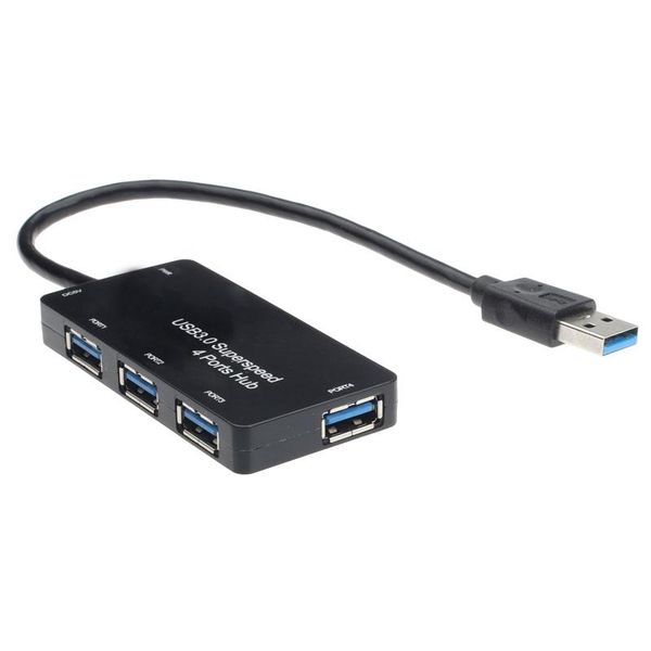 

usb 3.0 4-port super speed compact hub adapter for pc lapmac black