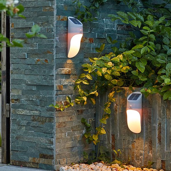 

solar led motion sensor wall lamp outdoor ip65 waterproof wall light for garden courtyard pathway fence wall sconce lighting
