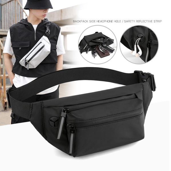 

new waterproof man waist bag fanny pack fashion chest pack outdoor crossbody bag large capacity belt bags hip waist packs