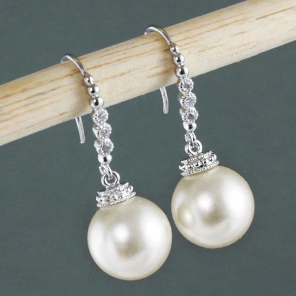 

dangle & chandelier ypay simple and classic simulated-pear drop earrings for women elegant accessories wedding party anniversary gift, Silver
