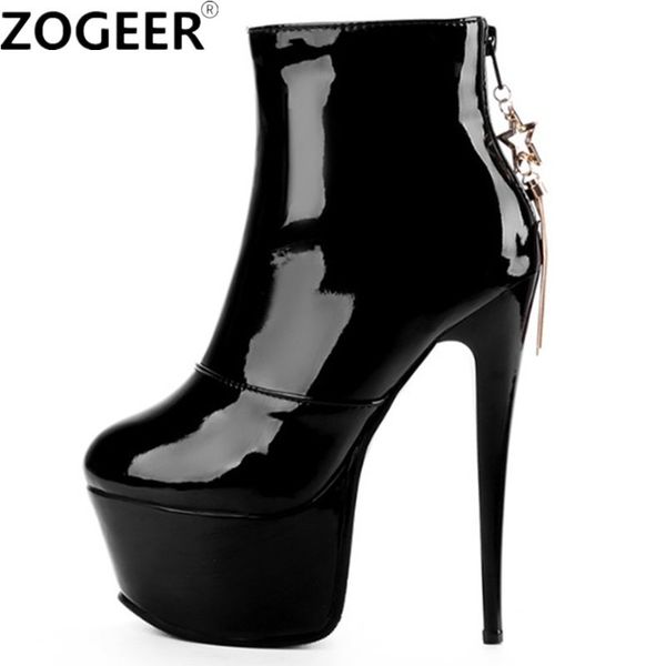 

plus size 48 women's ankle boots pu leather fashion high heels platform boots women black red white wedding party shoes woman t200425
