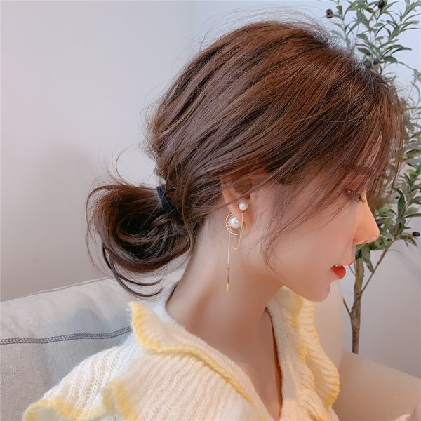 

fashion 925 silver needle korean dongdaemun simple pearl grace ear ring personalized earrings fashion trending earrings women wholesale fash, Golden