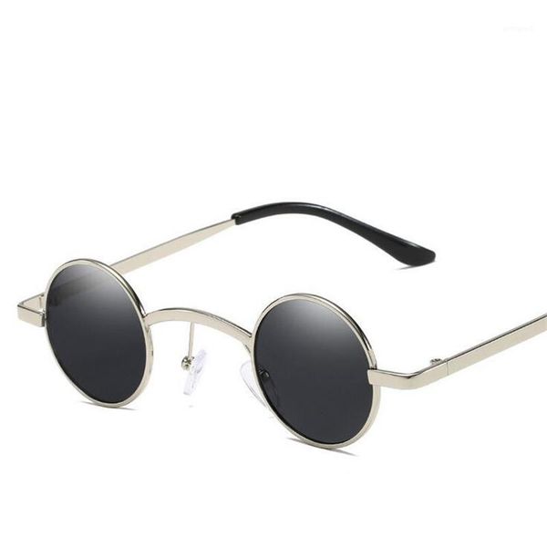 

sunglasses gsbjxz round men women small frame metal steampunk sun glasses retro punk brand design sunlasses 93021, White;black
