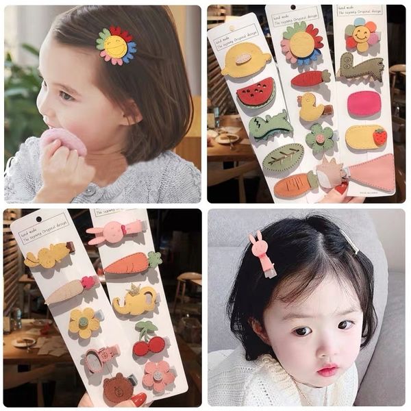 

5pcs/set cartoon toddler hair clips mini hairpins for baby girls hair pins kids barrettes newborn babies kid hair accessories q1214, Slivery;white