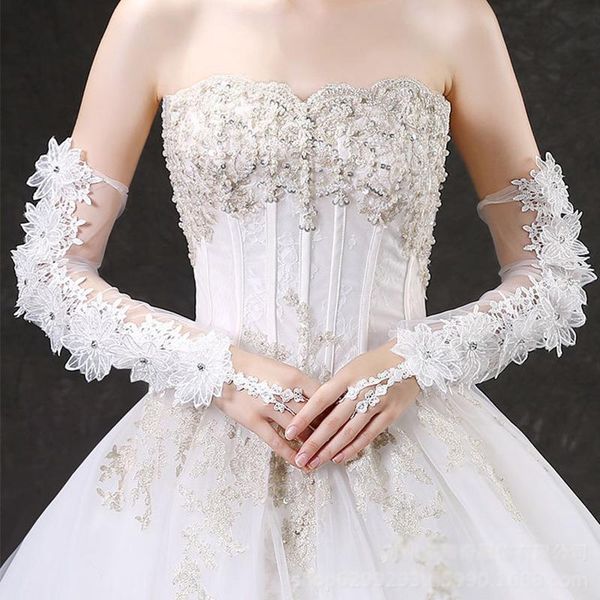 

white fingerless bridal gloves women embroidery lace gloves ladies long prom party evening dresses wedding gloves accessories h sqcjoy