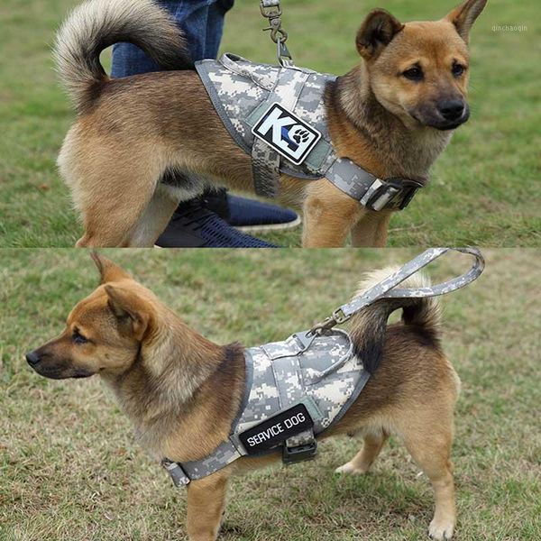 

hunting jackets waterproof dog vest molle tactical service clothes adjustable size outdoor training harness1, Camo;black