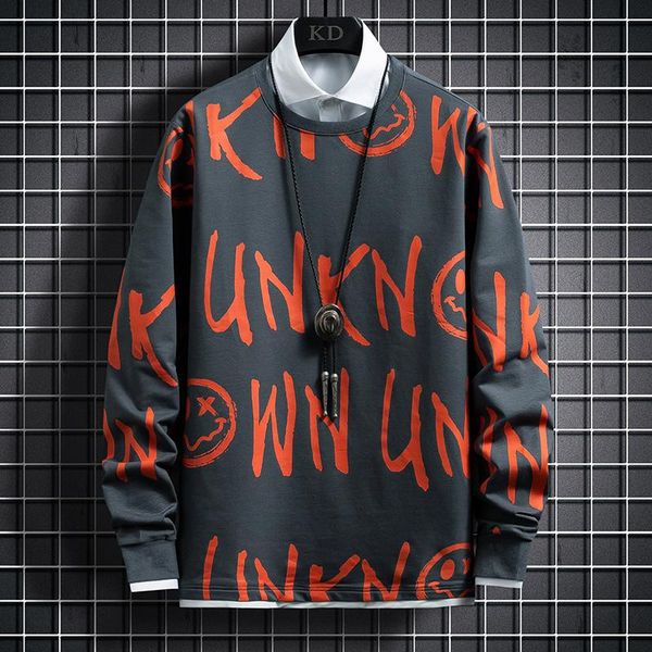 

men's hoodies & sweatshirts fashion autumn sweatshirt korean style casual loose harajuku crewneck polerones hombre clothing db60wy, Black
