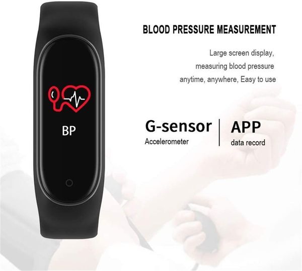 

4fds2awniuchong black smart watch - heart rate monitor waterproof touchpad activity tracker sleep smartband -sports bracelet health