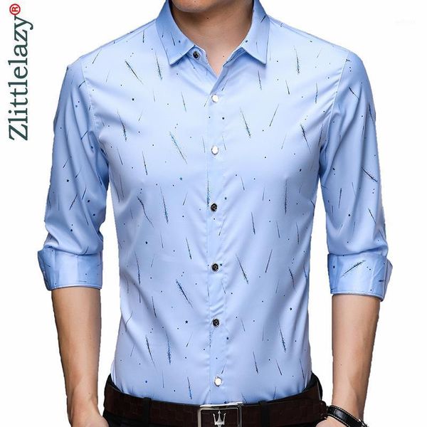 

2020 brand long sleeve men social shirt spring streetwear casual striped shirts dress mens slim regular fit clothes fashions 0421, White;black