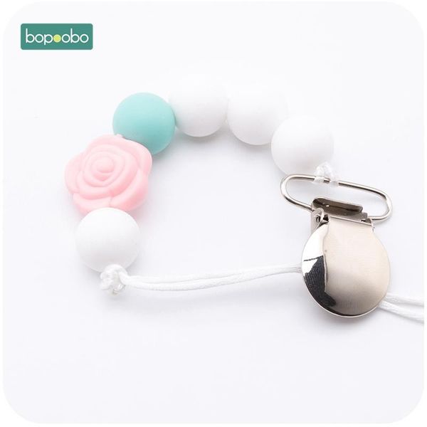 

bopoobo 1pc baby passifier clips chrips food grod sile techers цветочная прорезывание зубов 3-12 месяцев держатель для сосков sile q bbynee