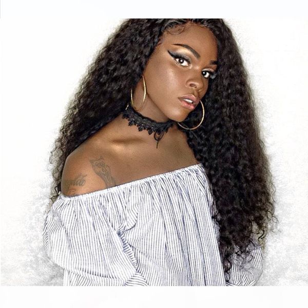 

13x6 lace front human hair wigs pre plucked 150% density brazilian curly human hair lace wig natural hair dolago remy, Black;brown