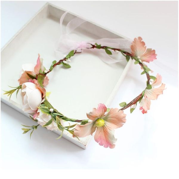 

2017 bride wedding flower headband wreath hairband party flower girl hair accessories flower crown garland h jllbyj