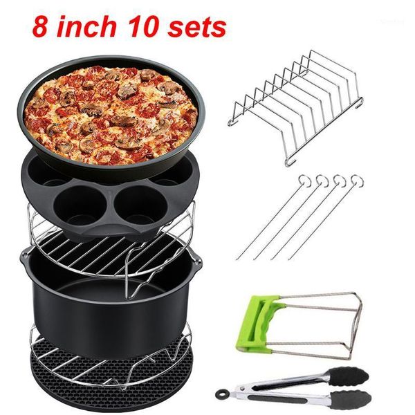 

air fryers fryer accessories 8 inch for gowise cozyna and secura, set of 10, fit all airfryer 5.3qt to 5.8qt1
