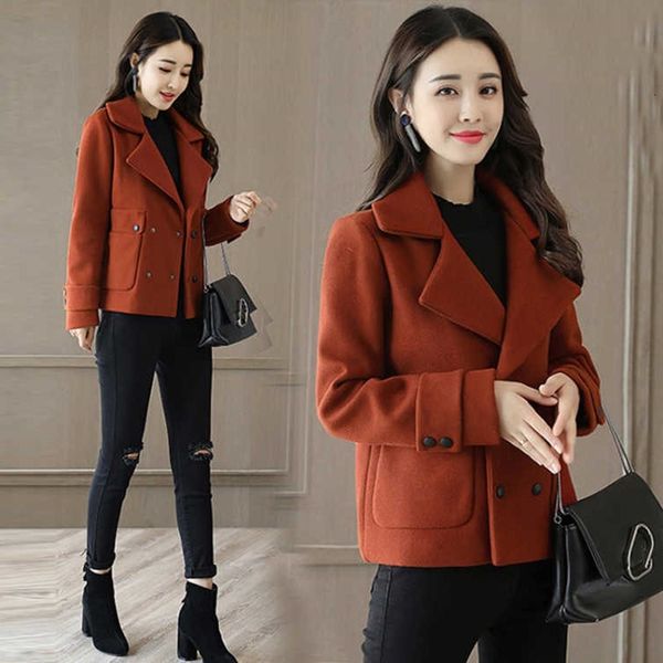

jacket women's short autumn and winter 2019 new style popular korean-style elegant lapel woolen overcoat aa5142, Black