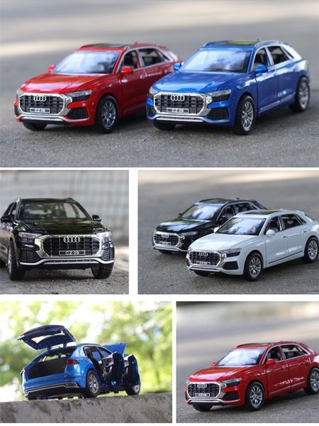 

six door 1:32 audi q8 simulation alloy metal model acousto optic return force toy car pendulum