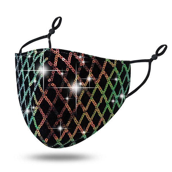 

designer bling fashion masks face rhinestone diamond facemask sequin decoration christmas dustproof breathable mask in s