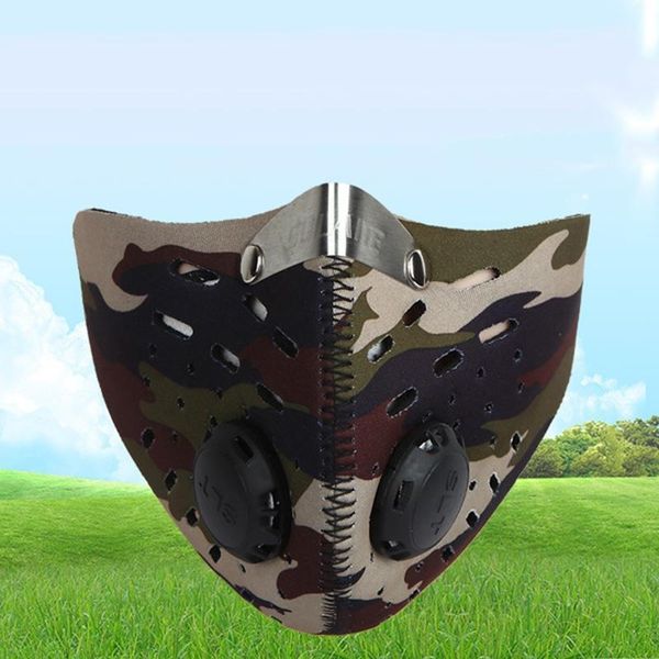

men women outdoor dustproof activated carbon lining bicycle mask anti-pollution air filter breathable riding mountaineer1, Black