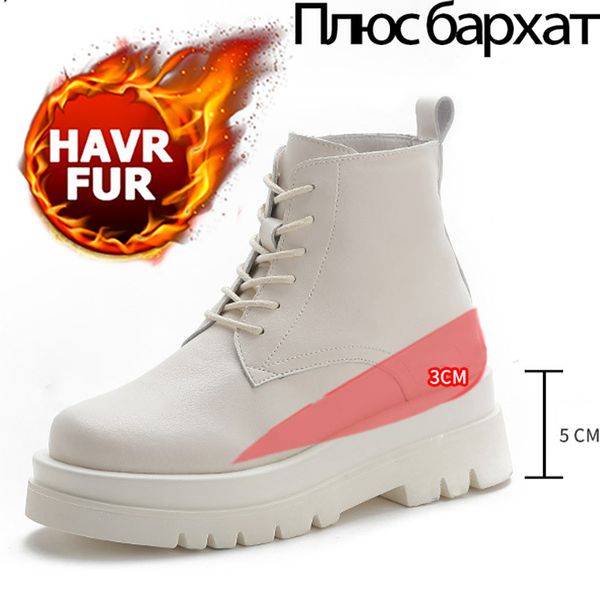 

warm laasimi women platform boots for womens spring genuine leather ankle boot shoes woman lace up summer female fashion footwe, Black