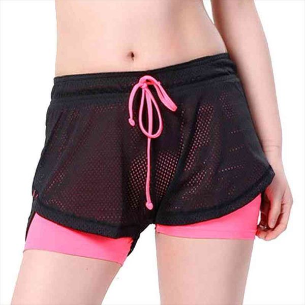 

summer double layer shorts women skinny fitness shorts women elastic casual female joggings pantalones cortos mujer, White;black