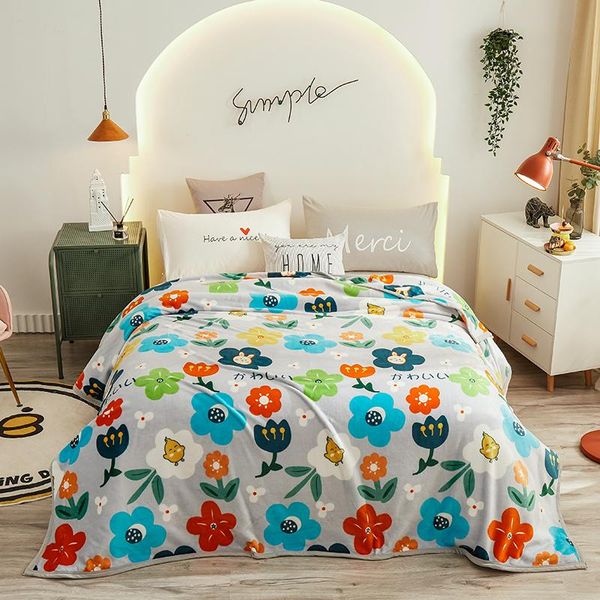 

blankets flower thicken plush bedspread blanket 200x230cm density super soft flannel for the sofa/bed/car ssxy