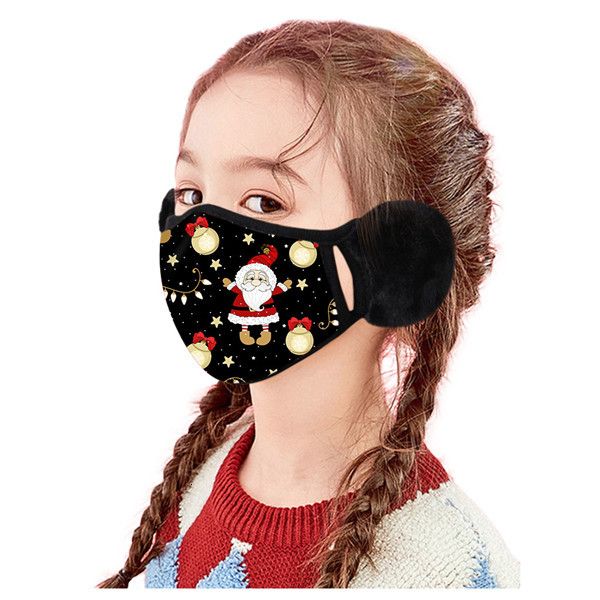 

party masks xmas face printed with ear muffs fashion kids anti dust snowflake christmas mouth mask