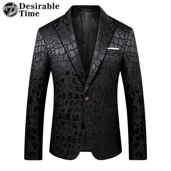 

desirable time mens fashion blazers casual stylish wedding mens stage wear men black printed blazer slim fit dt1621, White;black