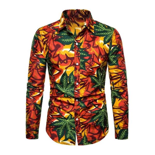 

new spring men casual shirts fashion long sleeve brand printed button-up formal business polka dot floral men floral shirt -3xl, White;black