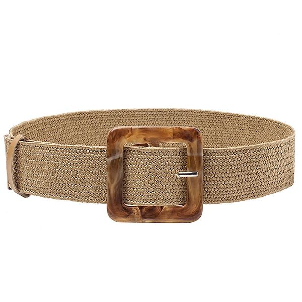 

belts woven belt buckle fashion ladies casual dress straw, Black;brown