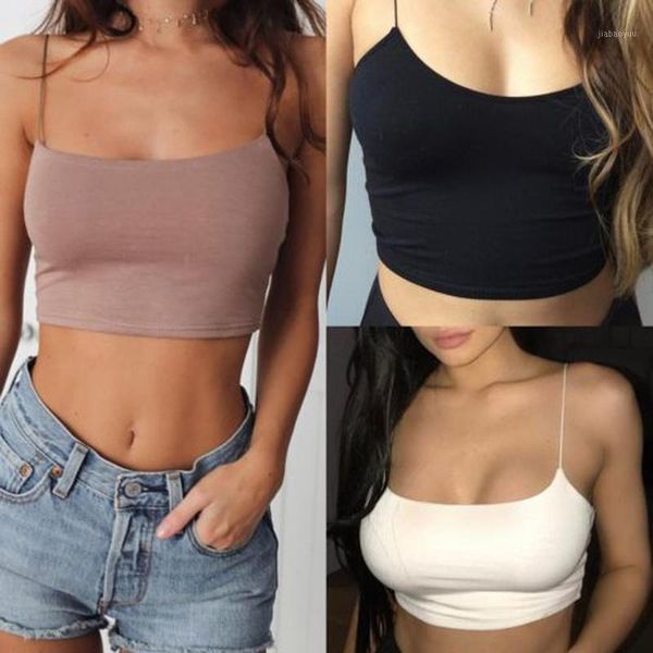 

fashion casual new women ladies summer sleeveless o-neck pullover short length camis solid 3 color1, Black;white