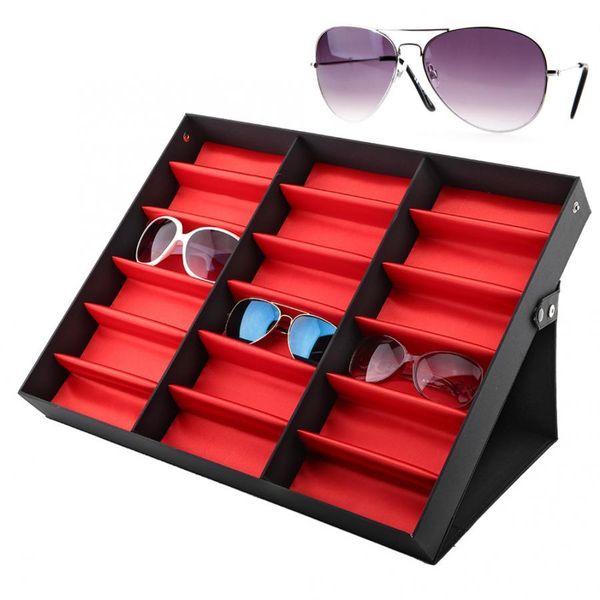 

18 grids glasses storage case eyeglasses display box glasses display stand sunglasses storage box glasses jewelry organizer z1123