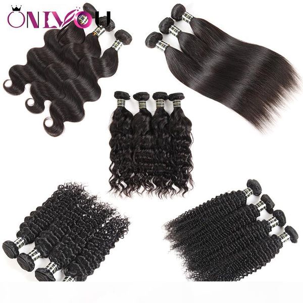 

10a peruvian straight virgin human hair weave extensions body wave deep kinky curly hair bundles 3 or 4 bundles per lot natural black