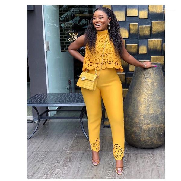 

pants sleeveless solid color hollow out skinney 2pcs set fashion casual suits women clothing womens two piece, White