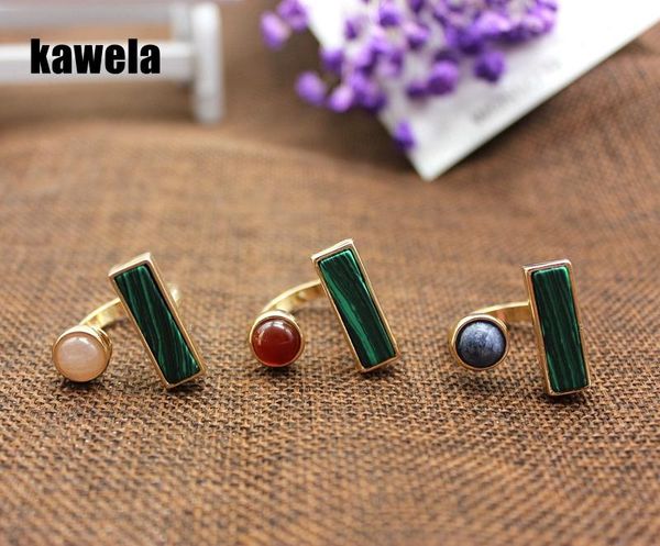 

cluster rings natural stone sweet cute open end 3 colors ring, Golden;silver