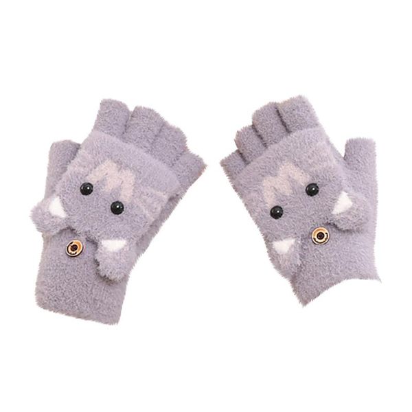 

touchscreen gloves female winter fashion woman mittens cute outdoor keep warm cashmere lovely love weave knitted gloves #j2p, Blue;gray