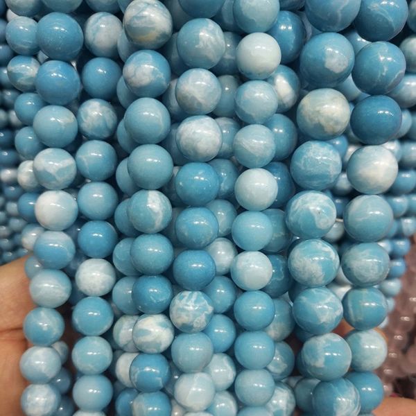 

round natural larimar stone beads 6/8/10mm loose hemimorphite stone beads for jewelry making diy bracelet necklace strand 15'', Black