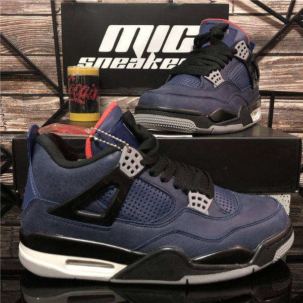 

sail bred union jumpman 4 4s mens basketball shoes black cat cool grey metallic purple sports sneakers with boxw