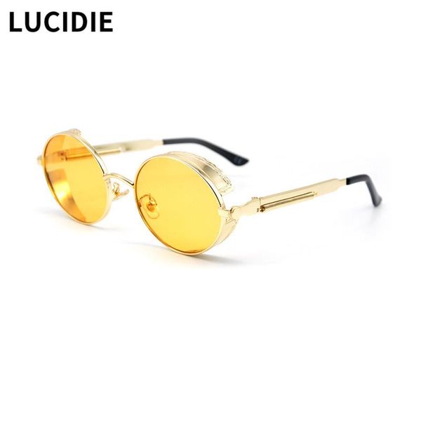 

sunglasses lucidie 2021 vintage men oval metal frame classic retro round sun glasses women luxury driving eyewear, White;black