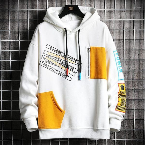 

streetwear hoodie men harajuku hoodies 2020 new patchwork hooded sweatshirt high street fashion men anime hoodie designer 1, Black