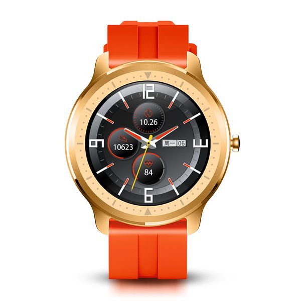 

cross-border um58 full round full touch watch custom dial heart rate blood oxygen sports controlled by music smart watch, Slivery;brown